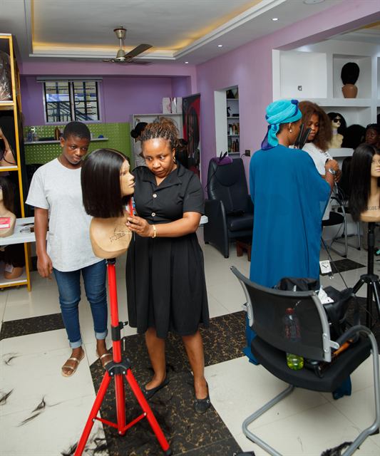 Hands-on training inside the salon